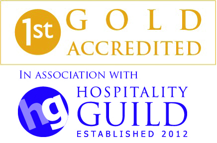 Gold accreditation in association with Hospitality Guild logo